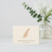 Elegante Blush Cream Veerpen Notaris QR-code Visitekaartje (Staand voorkant)