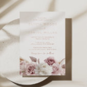 Elegante Blush Dusty Roos bruiloft Roos Gold Folie Uitnodiging