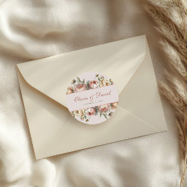 Elegante Blush Dusty Roos Pioenrozen Ronde Sticker