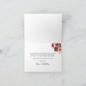 Elegante Blush en bordeauxrood bloemmotief Bedankkaart (Binnen)