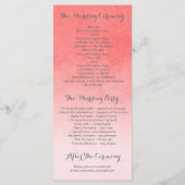 Elegante Blush en Gold Confetti Wedding Programma' Programmakaart (Achterkant)