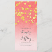 Elegante Blush en Gold Confetti Wedding Programma' Programmakaart (Voorkant)