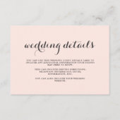 Elegante Blush en Grey Wedding Dubbelzijdige Gast Informatiekaartje (Voorkant)