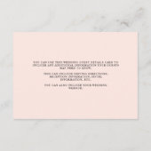 Elegante Blush en Grey Wedding Dubbelzijdige Gast Informatiekaartje (Achterkant)