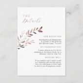 Elegante blush en Paarse bruiloft details Invoegen Informatiekaartje (Voorkant)