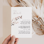 Elegante blush en Paarse bruiloft details Invoegen Informatiekaartje