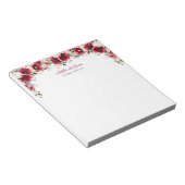 Elegante Blush en Red Rose Custom Notitieblok (Schuin)