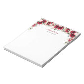 Elegante Blush en Red Rose Custom Notitieblok (Linkerzijde)