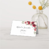 Elegante Blush en Red Roses Bruiloft Plaatskaartje (Achterkant)