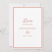 Elegante Blush en Witte Bloemen met strik Trouwen Kaart (Achterkant)