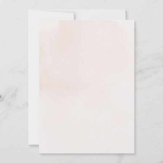 Elegante Blush en Zwarte Waterverf Kant Bruiloft Kaart (Achterkant)