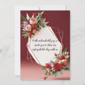 Elegante Blush Floral Gold Lijst bruiloft uitnodig Kaart (Achterkant)