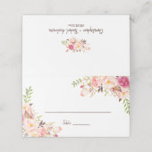 Elegante Blush Florals Bruiloft Escort Gevouwen Pl Plaatskaartje (Buitenkant ongevouwen)