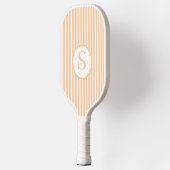 Elegante Blush Gestreepte Monogram Pickleball Padd Paddle (Links)