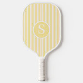 Elegante Blush Gestreepte Monogram Pickleball Padd Paddle (Voorkant)