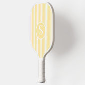 Elegante Blush Gestreepte Monogram Pickleball Padd Paddle (Links)