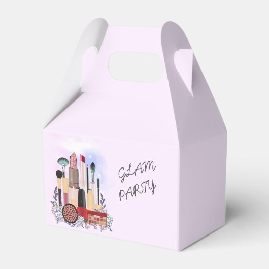 Elegante Blush Girly Pink Make-up Artiest Glamour Bedankdoosjes (Voorkant Zijde)