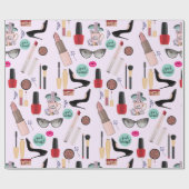 Elegante Blush Girly Pink Make-up Artiest Glamour Cadeaupapier (Vlak)