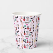 Elegante Blush Girly Pink Make-up Artiest Glamour Papieren Bekers (Achterkant)