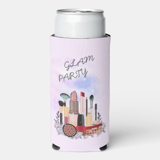 Elegante Blush Girly Pink Make-up Artiest Glamour Seltzer Blikjeskoeler (Seltzer Voorkant)