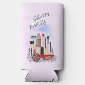 Elegante Blush Girly Pink Make-up Artiest Glamour Seltzer Blikjeskoeler (Achterkant)