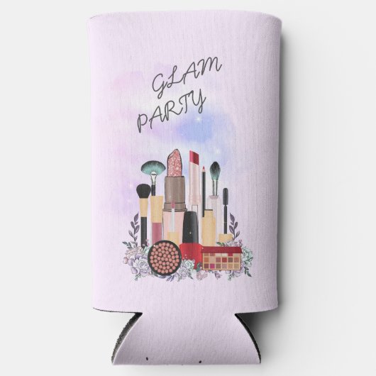 Elegante Blush Girly Pink Make-up Artiest Glamour Seltzer Blikjeskoeler (Voorkant)