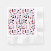 Elegante Blush Girly Pink Make-up Artiest Glamour Servet (Voorkant)