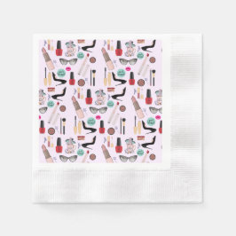 Elegante Blush Girly Pink Make-up Artiest Glamour Servet