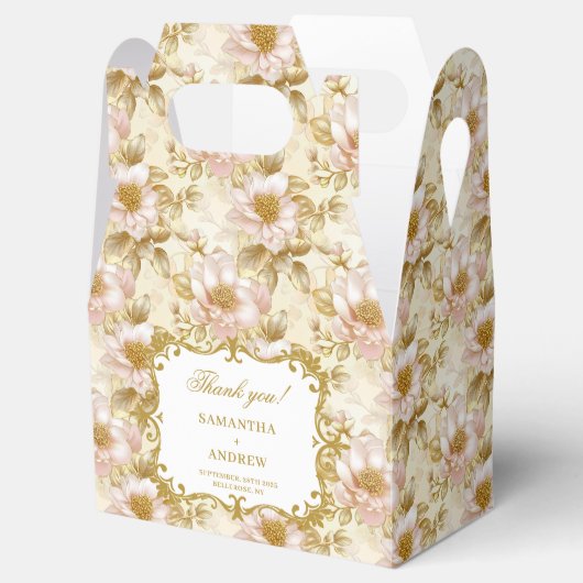 Elegante Blush Gold Boho Wedding Favoriet Dank u Bedankdoosjes (Geopend)