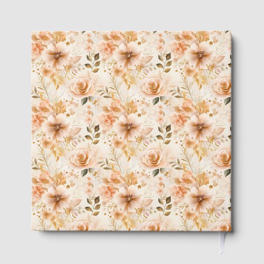 Elegante Blush Gold bruiloft gastenboek onderteken (Achterkant)