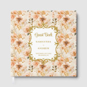 Elegante Blush Gold bruiloft gastenboek onderteken (Voorkant)