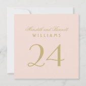 Elegante Blush Gold bruiloft Monogram Tafelnummer (Achterkant)