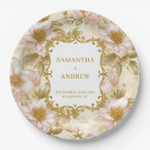 Elegante Blush Gold Trouwpapier Borden Papieren Bordje (Voorkant)