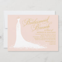 Elegante Blush Gouden Galajurk Bruidsmeisje Brunch