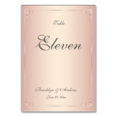 Elegante Blush Huwelijkstafel Nummers Kaart (Achterkant)