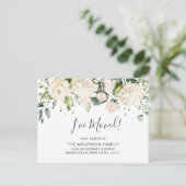 Elegante Blush Hydrangea Rozen Bewegende Aankondig Briefkaart (Staand voorkant)