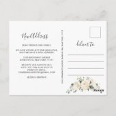 Elegante Blush Hydrangea Rozen Bewegende Aankondig Briefkaart (Achterkant)