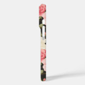 Elegante Blush & Ivoor Rozen op Classic Black Case-Mate iPhone Case (Achterkant / Links)