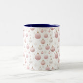 Elegante blush kerstversieringen tweekleurige koffiemok (Center)