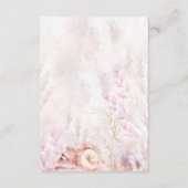 Elegante Blush Lavendel Ocean Beach bruiloft detai Informatiekaartje (Achterkant)