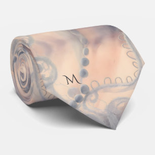 Elegante Blush Lavendel Waterverf Kant Zijde Stropdas