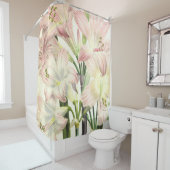 Elegante Blush Lelies Douchegordijn (In situ)