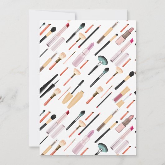 Elegante Blush Meisjesachtig Roze Make-up Sweet Si Kaart (Achterkant)