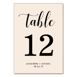 Elegante Blush met Zwarte Typografie Kaart