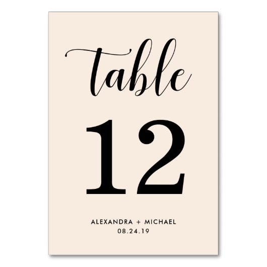 Elegante Blush met Zwarte Typografie Kaart (Voorkant)