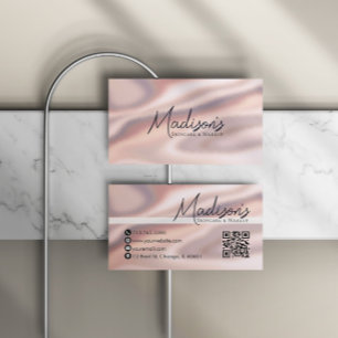 Elegante Blush Metallic Esthetiek Visitekaartje
