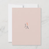 Elegante Blush Minimaal Bloemmotief Save The Date (Achterkant)