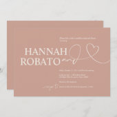 Elegante Blush Minimalism bruiloft repetitie diner Kaart (Voorkant / Achterkant)