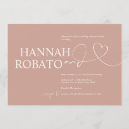 Elegante Blush Minimalism bruiloft repetitie diner Kaart