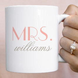 Elegante Blush Mrs Trouw Monogram Koffiemok
